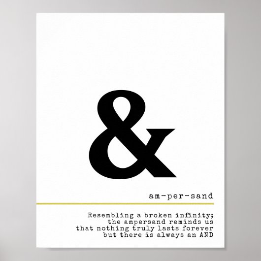 Ampersand Minimal Black Typografie Poster (Voorkant)