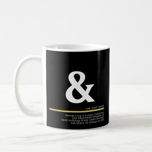 Ampersand Minimal White Typografie Koffiemok (Links)
