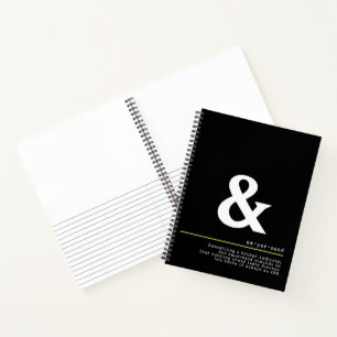 Ampersand Minimal White Typography Poster Notitieboek
