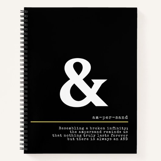 Ampersand Minimal White Typography Poster Notitieboek (Voorkant)