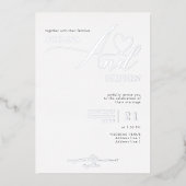 Ampersand Minimalistisch Elegant Script Wedding Si Folie Uitnodiging (Voorkant)
