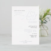 Ampersand Minimalistisch Elegant Script Wedding Si Folie Uitnodiging (Staand Voorkant)