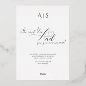 Ampersand Minimalistisch Elegant Script Wedding Si Folie Uitnodiging (Achterkant)