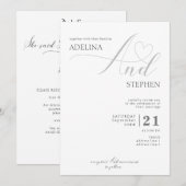 Ampersand minimalistische Elegant Script budget br Kaart (Voorkant / Achterkant)