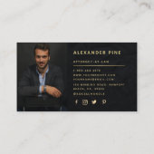 Ampersand Modern Black Gold Professional Foto Visitekaartje (Achterkant)