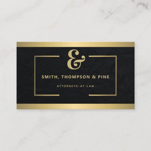 Ampersand Modern Black Gold Professional Foto Visitekaartje (Voorkant)