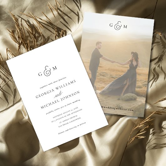 Ampersand Monogram Alles in één huwelijksuitnodigi Kaart