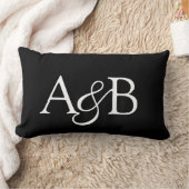 Ampersand Monogram Black and White Couple Kussen (Deken)
