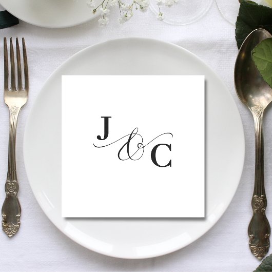 Ampersand Monogram Bruiloft Servet