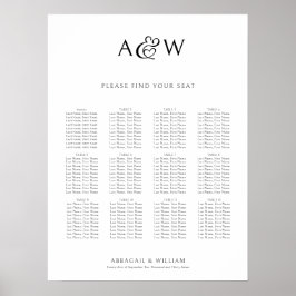 Ampersand Monogram Eerste Letters Trouw Stoelenind Poster