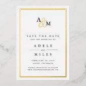 Ampersand Monogram Folie Save the Date Kaart (Voorkant)