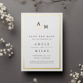 Ampersand Monogram Folie Save the Date Kaart