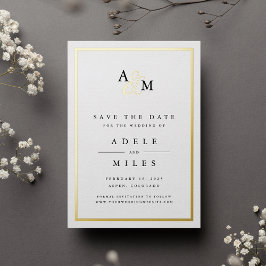 Ampersand Monogram Folie Save the Date Kaart