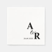 Ampersand Monogram Gepersonaliseerde Trouwcocktail Servet (Voorkant)