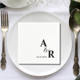 Ampersand Monogram Gepersonaliseerde Trouwcocktail Servet