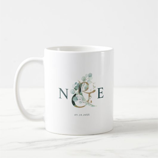 Ampersand Monogram Gold Green Koffiemok (Links)