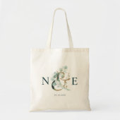 Ampersand Monogram Gold Green Tote Bag (Voorkant)