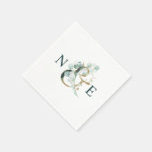 Ampersand Monogram Gouden Groene Bruiloft Servet (Hoek)