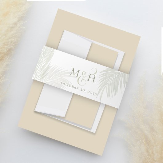 Ampersand Monogram Groene Palmbladeren Tropisch Uitnodigingen Wikkel