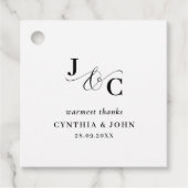 Ampersand Monogram Huwelijks Dankjewelkaart Bedankjes Labels (Voorkant)
