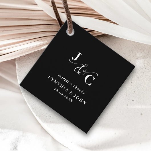 Ampersand Monogram Huwelijks Dankjewelkaart Bedankjes Labels