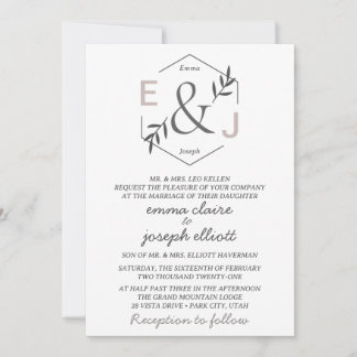 Ampersand Monogram Huwelijksuitnodiging Kaart