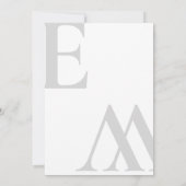 ampersand Monogram Initiaal zwart-wit bruiloft Kaart (Achterkant)