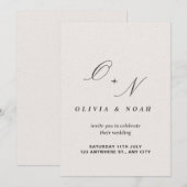 Ampersand Monogram Kalligrafie Elegante Bruiloft Kaart (Voorkant / Achterkant)