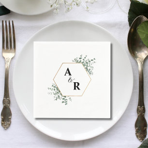 Ampersand Monogram Koppel Initialen Trouwen Servet