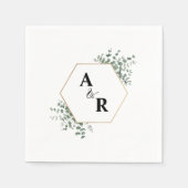 Ampersand Monogram Koppel Initialen Trouwen Servet (Voorkant)