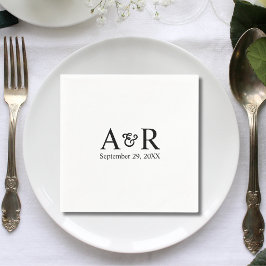 Ampersand Monogram Minimaal en Chic Huwelijk Servet