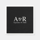 Ampersand Monogram Minimal Zwart Trouwfeest Servet (Voorkant)