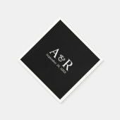 Ampersand Monogram Minimal Zwart Trouwfeest Servet (Hoek)