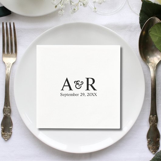 Ampersand Monogram Minimale en Chic Wedding Servet