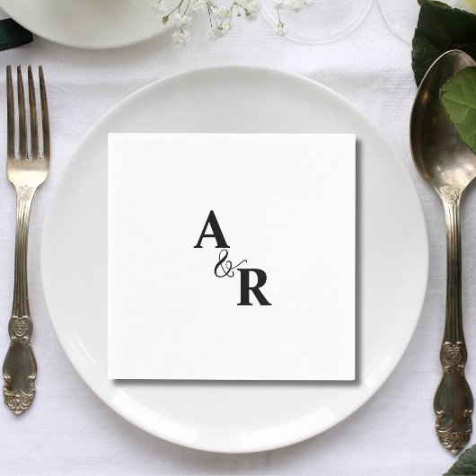 Ampersand Monogram Minimalistische Trouwcocktail Servet