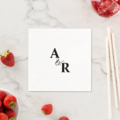 Ampersand Monogram Minimalistische Trouwcocktail Servet (Insitu)