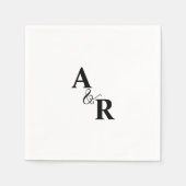 Ampersand Monogram Minimalistische Trouwcocktail Servet (Voorkant)
