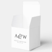 Ampersand Monogram Modern Zwart en Wit Trouwen Bedankdoosjes (Geopend)