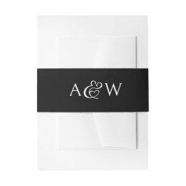 Ampersand Monogram Moderne Zwarte Trouw Uitnodigingen Wikkel