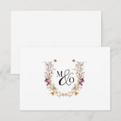 Ampersand Monogram Paar Bruiloft Wildflower Notitiekaartje (Voorkant / Achterkant)