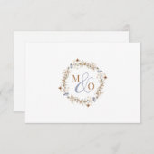 Ampersand Monogram Paar Bruiloft Wildflower Notitiekaartje (Voorkant / Achterkant)