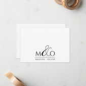 Ampersand Monogram Paar Note Kaart Notitiekaartje (Voorkant / Achterkant in situ)