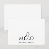 Ampersand Monogram Paar Note Kaart Notitiekaartje (Voorkant / Achterkant)