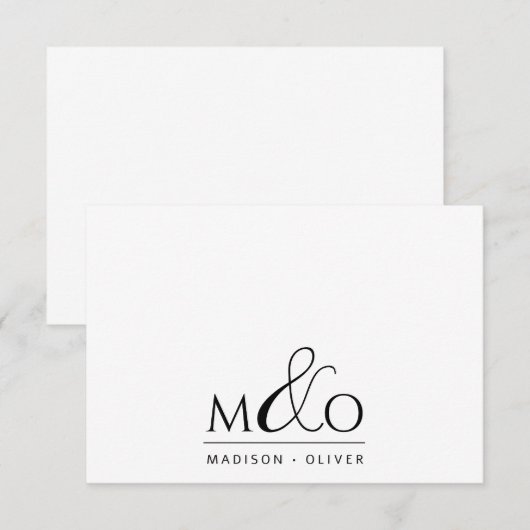 Ampersand Monogram Paar Note Kaart Notitiekaartje (Voorkant / Achterkant)