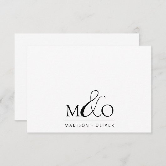 Ampersand Monogram Paar Note Kaart Notitiekaartje (Voorkant / Achterkant)