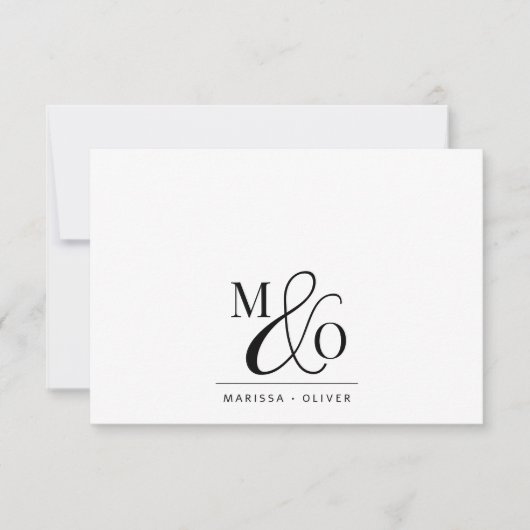 Ampersand Monogram Paar Notitiekaartje (Voorkant)