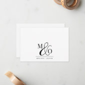 Ampersand Monogram Paar Notitiekaartje (Voorkant / Achterkant in situ)