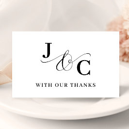 Ampersand Monogram Persoonlijk Huwelijk Bedankkaart