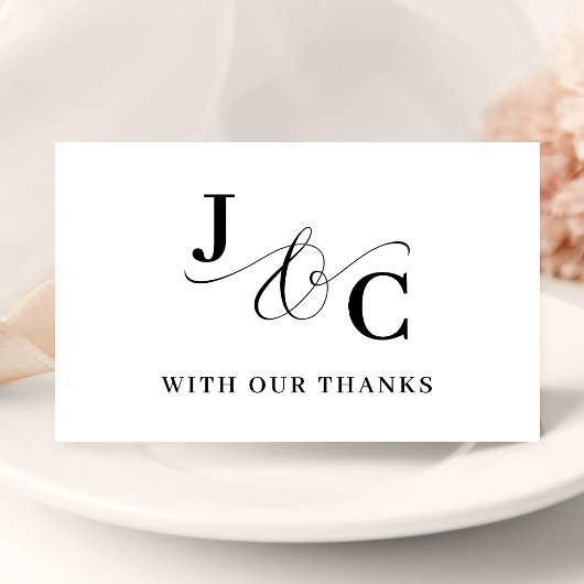 Ampersand Monogram Persoonlijk Huwelijk Bedankkaart