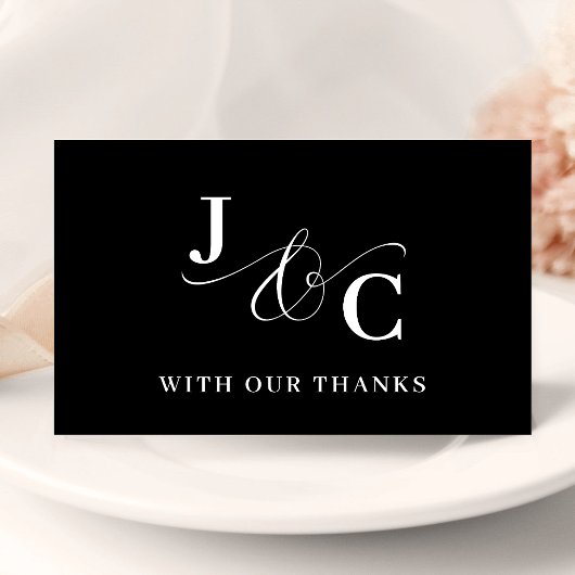 Ampersand Monogram Persoonlijk Huwelijk Bedankkaart